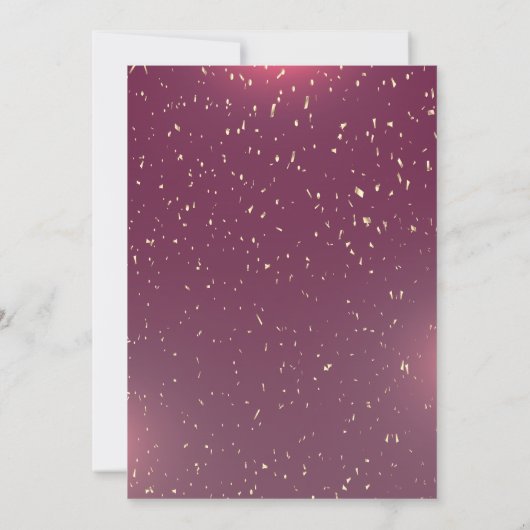 Confetti Tiara Burgundy Flowers Sweet 16 Party Kaart (Achterkant)