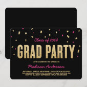 Confetti Toss | Oproep van de GraduPartij Kaart (Voorkant / Achterkant)