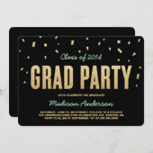 Confetti Toss | Oproep van de GraduPartij Kaart (Voorkant / Achterkant)