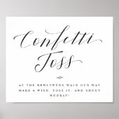 Confetti Toss Send Off Calligraphy Wedding Sign Poster (Voorkant)