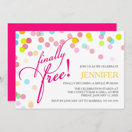 Confetti tot slot gratis | Divorce Kaart (Voorkant / Achterkant)