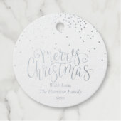 Confetti Typografie Merry Kerstry Bedankjes Labels (Voorkant)