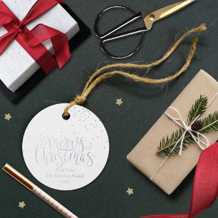 Confetti Typografie Merry Kerstry Bedankjes Labels