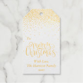 Confetti Typografie Merry Kerstry Cadeaulabels (Voorkant)