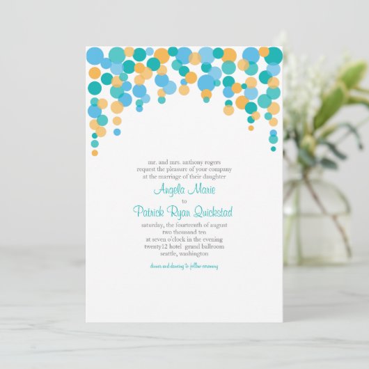 Confetti Uitnodiging (Staand voorkant)