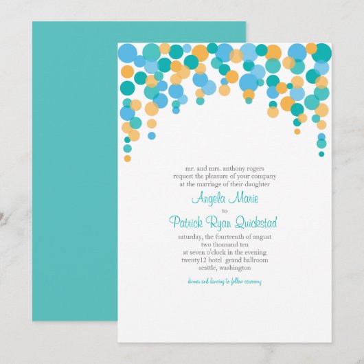 Confetti Uitnodiging (Voorkant / Achterkant)