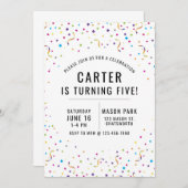 Confetti Uitnodiging, Birthday Uitnodiging, OM HET Kaart (Voorkant / Achterkant)