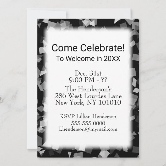 Confetti-uitnodigingen voor de partij of de vierin kaart (Voorkant)