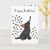 Confetti van Black Labrador Birthday Party Kaart (Gele Bloem)