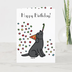 Confetti van Black Labrador Birthday Party Kaart