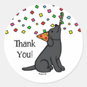 Confetti van Black Labrador Birthday Party Ronde Sticker (Voorkant)