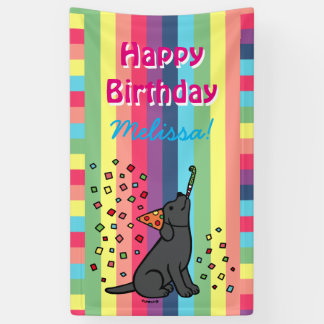 Confetti van Black Labrador Birthday Party Spandoek