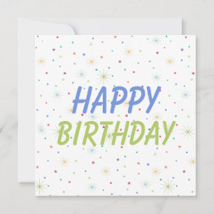 Confetti van Colorful Stars Happy Birthday Feestdagenkaart