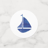 Confetti van de blauwe zagerboot Nautical Painting (Kleine voorkant)