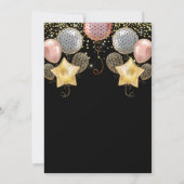 Confetti van de gouden Rozen en gouden ballonnen Kaart (Achterkant)