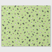 Confetti van de pug - groene lentrol cadeaupapier (Vlak)