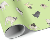 Confetti van de pug - groene lentrol cadeaupapier (Rol Hoek)