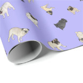 Confetti van de pug - paarse rol cadeaupapier (Rol Hoek)