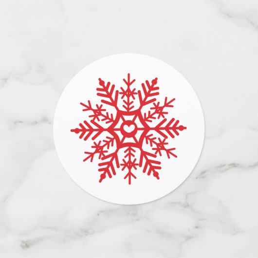 Confetti van de rode sneeuwvlokschilderpartij (Kleine voorkant)