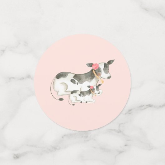 Confetti van Floral Dairy Koe Baby shower (Kleine voorkant)