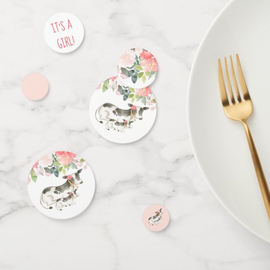 Confetti van Floral Dairy Koe Baby shower (Groep)
