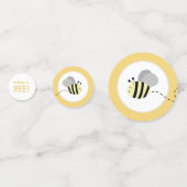 Confetti van grijze of gele Baby shower van bijen (Achterkanten)