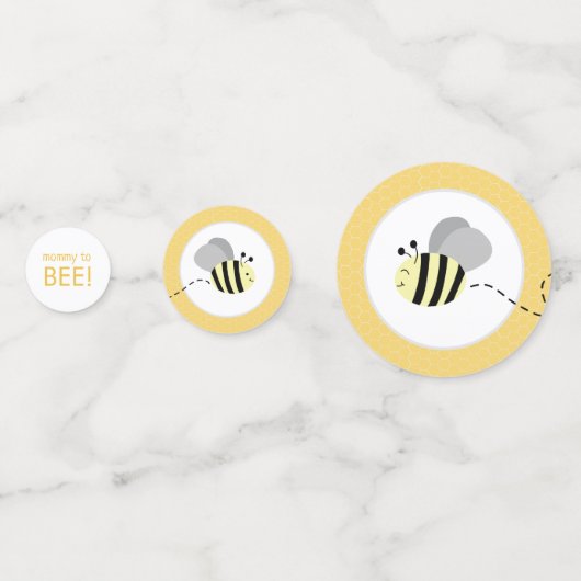 Confetti van grijze of gele Baby shower van bijen (Achterkanten)