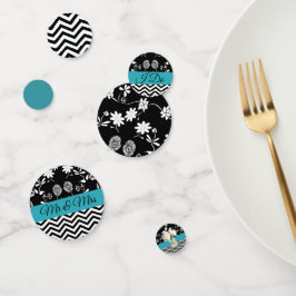 Confetti van het zwarte en blauwe Floral Wedding