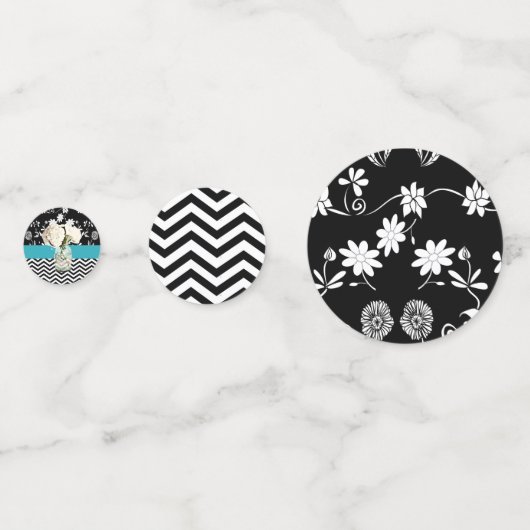 Confetti van het zwarte en blauwe Floral Wedding (Voorkanten)