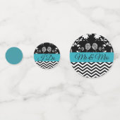 Confetti van het zwarte en blauwe Floral Wedding (Achterkanten)