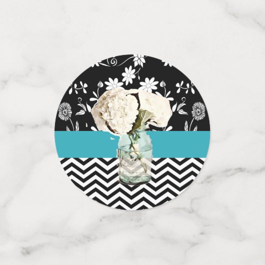 Confetti van het zwarte en blauwe Floral Wedding (Kleine voorkant)