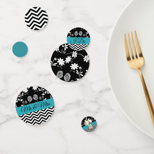 Confetti van het zwarte en blauwe Floral Wedding (Groep)