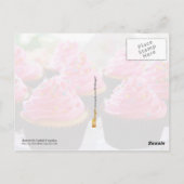 Confetti van karnemelk, koekjes met roze pekelrok briefkaart (Achterkant)