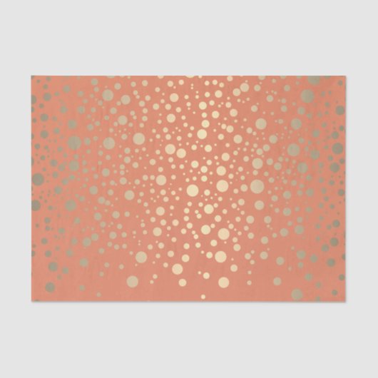 Confetti van Oranje en metallisch goud Tissuepapier (Voorkant)