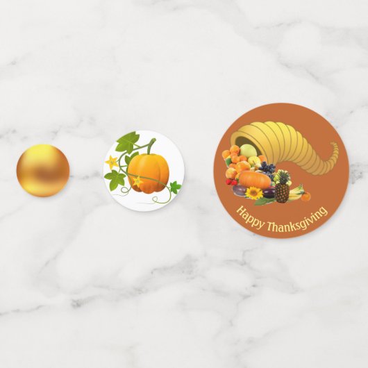 Confetti van tafel en Thanksgiving goud (Achterkanten)