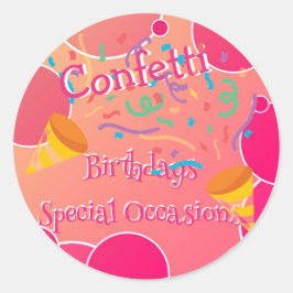 Confetti verjaardagen & speciale gelegenheden Stic Ronde Sticker