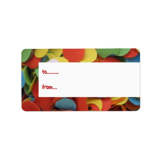 Confetti verjaardagscadeau labels (Voorkant)