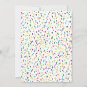 Confetti Verjaardagsfeest Uitnodiging, Leuk & Kleu Kaart (Achterkant)