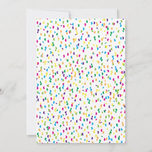 Confetti Verjaardagsfeest Uitnodiging, Leuk & Kleu Kaart (Achterkant)