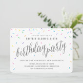 Confetti Verjaardagsfeest Uitnodigingen (Staand voorkant)