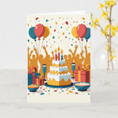 Confetti Verjaardagskaart Kaart (Gele Bloem)