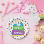 Confetti Verjaardagstaart gepersonaliseerde feest  Papieren Bordje (Feest)