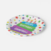 Confetti Verjaardagstaart gepersonaliseerde feest  Papieren Bordje (Gekanteld)
