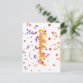 Confetti vieren briefkaart (Staand voorkant)