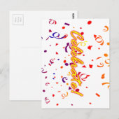 Confetti vieren briefkaart (Voorkant / Achterkant)
