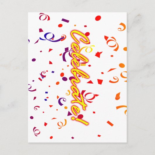 Confetti vieren briefkaart (Voorkant)