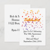 Confetti vieren kaart (Voorkant / Achterkant)