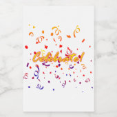 Confetti vieren wijn etiket (Enkel label)