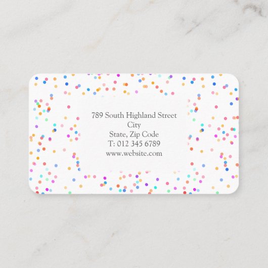 Confetti Visitekaartje (Achterkant)