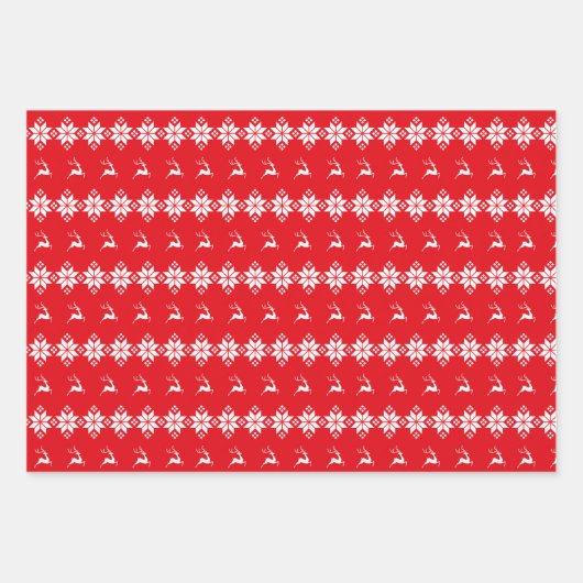 Confetti, voedingskraker, rendier- en sneeuwvlokke inpakpapier vel (Voorkant 2)